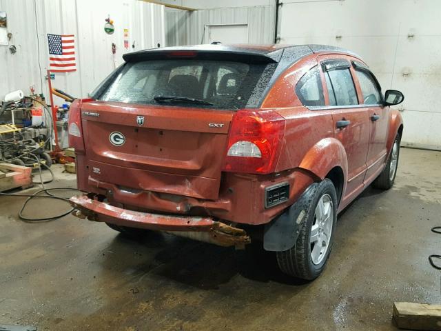 1B3HB48C48D542811 - 2008 DODGE CALIBER SX ORANGE photo 4