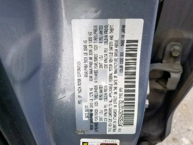 JM3TB28A280122782 - 2008 MAZDA CX-9 GRAY photo 10