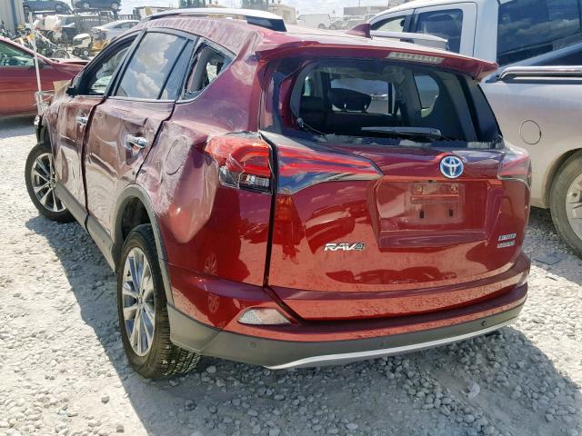 JTMDJREV7JD235898 - 2018 TOYOTA RAV4 HV LI RED photo 3