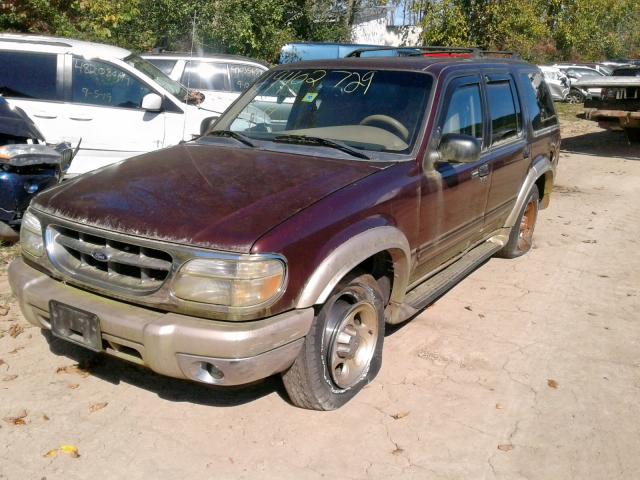 1FMDU74E7YZA10399 - 2000 FORD EXPLORER E BURGUNDY photo 2