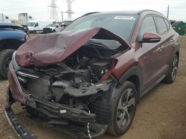 KM8J33A22HU323253 - 2017 HYUNDAI TUCSON LIM BURGUNDY photo 2