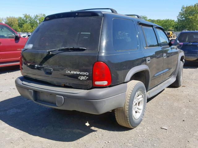 1D4HS38N03F536045 - 2003 DODGE DURANGO SP BLACK photo 4