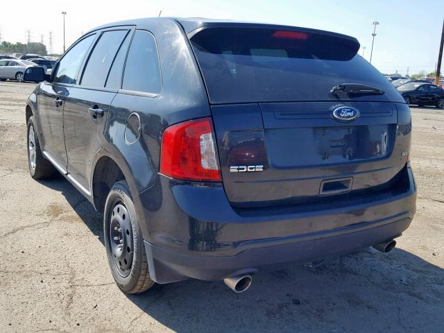 2FMDK3JC0DBC84445 - 2013 FORD EDGE SEL BLACK photo 3