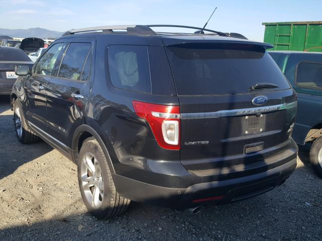 1FM5K8F8XDGA55723 - 2013 FORD EXPLORER L CHARCOAL photo 3