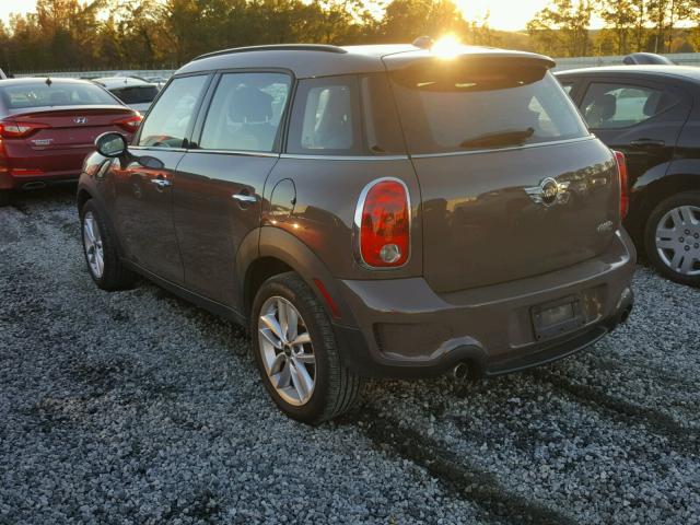 WMWZC5C57BWL55439 - 2011 MINI COOPER S C BROWN photo 3