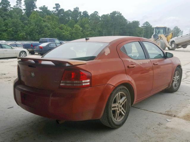 1B3LC56K08N116096 - 2008 DODGE AVENGER SX ORANGE photo 4