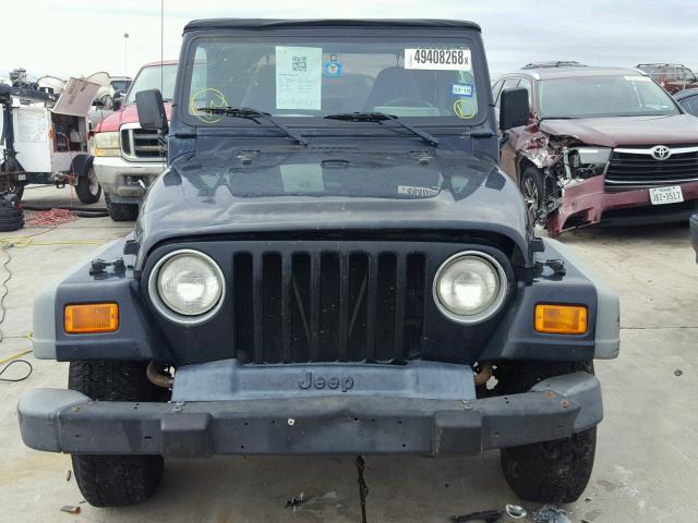 1J4FA29PXYP753289 - 2000 JEEP WRANGLER / BLUE photo 9