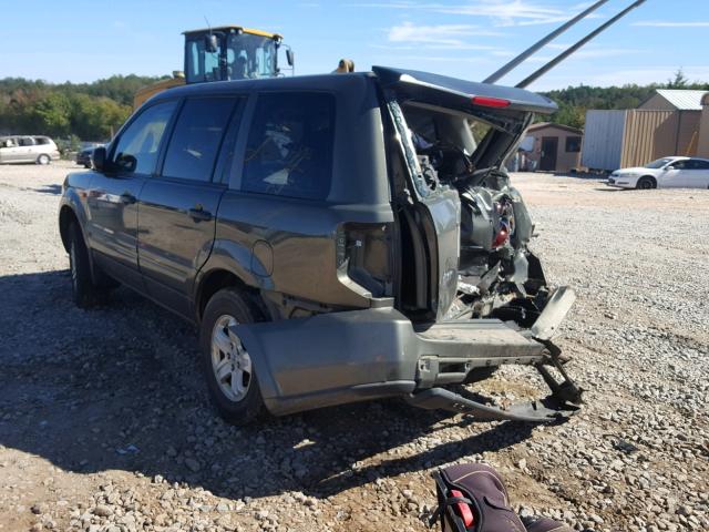 2HKYF18176H510684 - 2006 HONDA PILOT LX GRAY photo 3