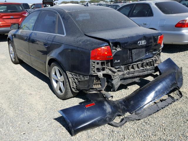 WAUDH78E77A243616 - 2007 AUDI A4 3.2 QUA BLUE photo 3