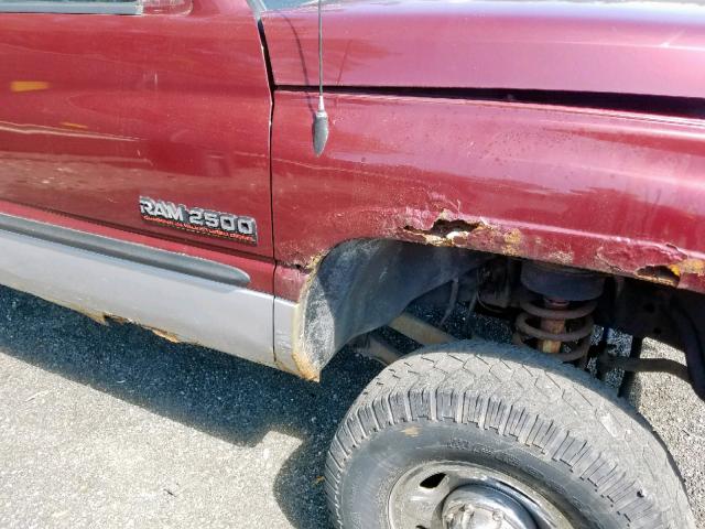 3B7KF2366YG121707 - 2000 DODGE RAM 2500 MAROON photo 9