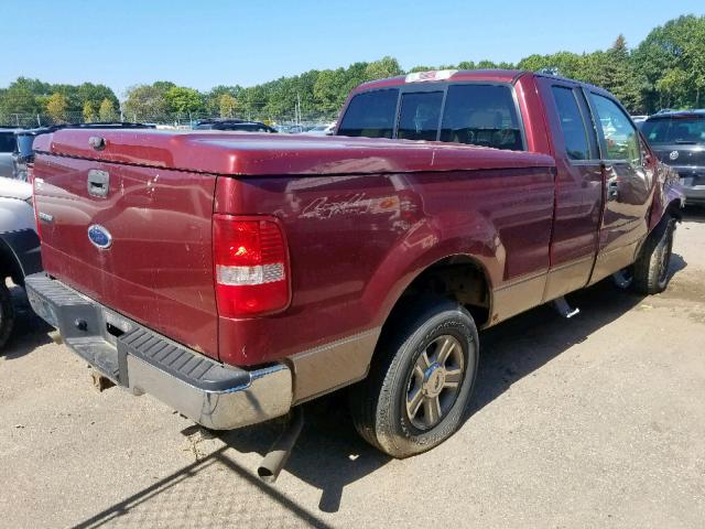 1FTPX14535NB87167 - 2005 FORD F150 RED photo 4