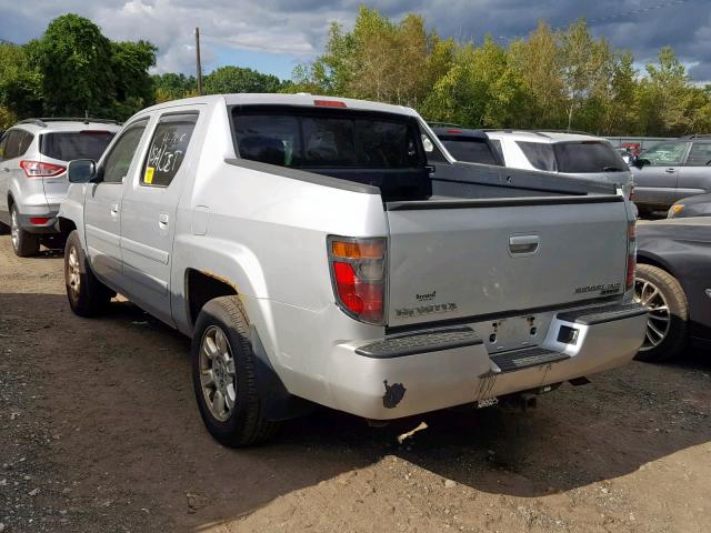 2HJYK16527H518120 - 2007 HONDA RIDGELINE SILVER photo 3