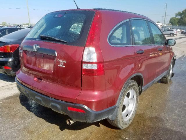 5J6RE48388L046601 - 2008 HONDA CR-V LX MAROON photo 4