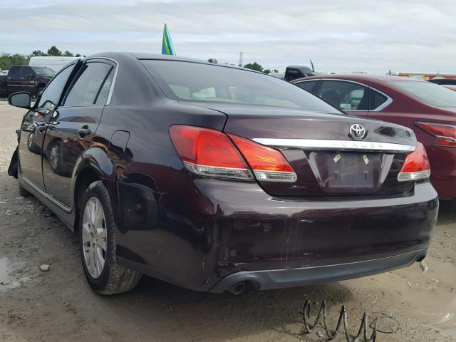 4T1BK3DB0BU379587 - 2011 TOYOTA AVALON BAS BURGUNDY photo 3
