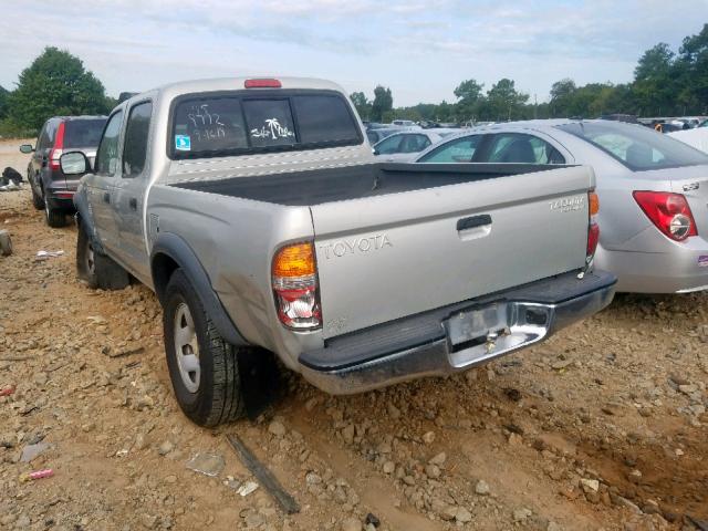 5TEGM92N72Z069772 - 2002 TOYOTA TACOMA DOU SILVER photo 3