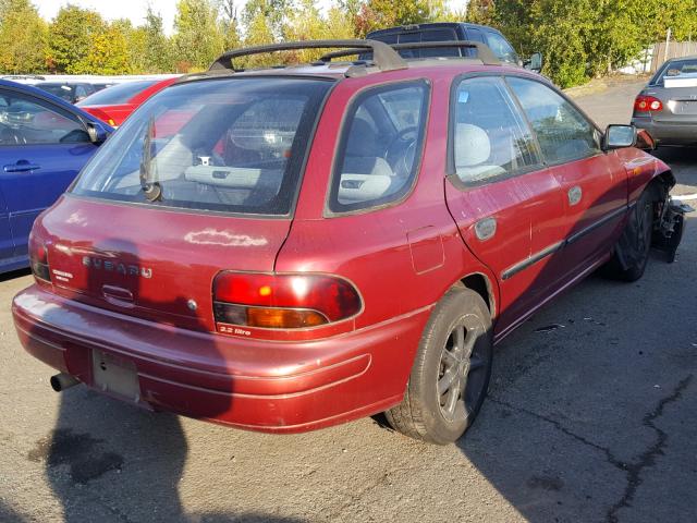 JF1GF6355SH811889 - 1995 SUBARU IMPREZA L RED photo 4