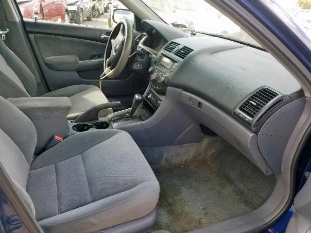 1HGCM56435A114487 - 2005 HONDA ACCORD LX BLUE photo 5