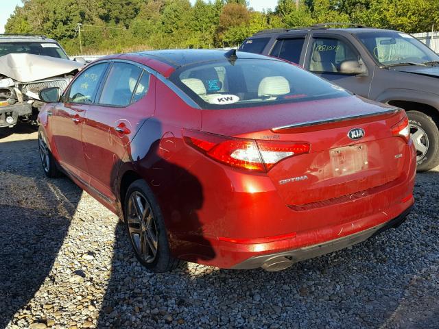 5XXGR4A64DG122914 - 2013 KIA OPTIMA SX RED photo 3