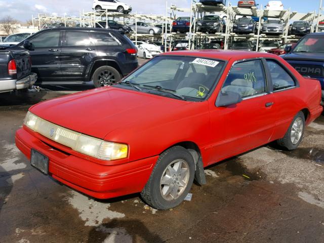 1MEPM31X2PK611421 - 1993 MERCURY TOPAZ GS RED photo 2