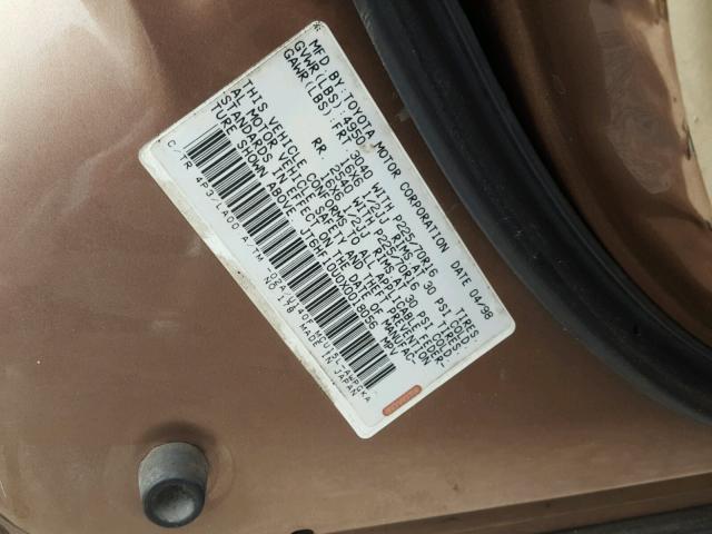 JT6HF10U0X0018056 - 1999 LEXUS RX 300 BROWN photo 10