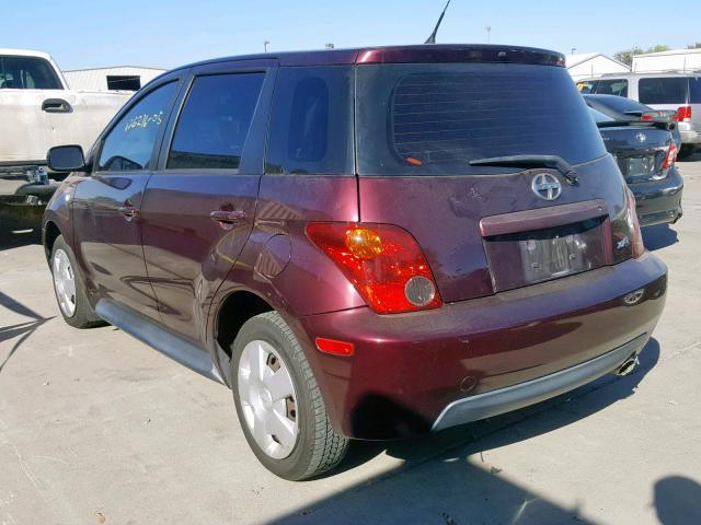 JTKKT624450089154 - 2005 TOYOTA SCION XA MAROON photo 3