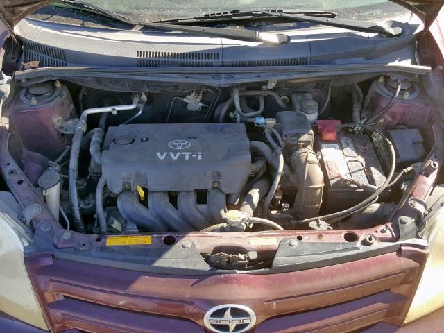 JTKKT624450089154 - 2005 TOYOTA SCION XA MAROON photo 7