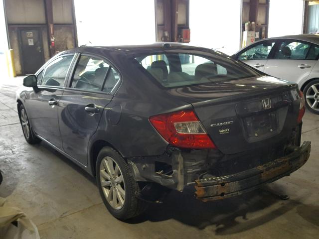 19XFB2F90CE028687 - 2012 HONDA CIVIC EXL GRAY photo 3