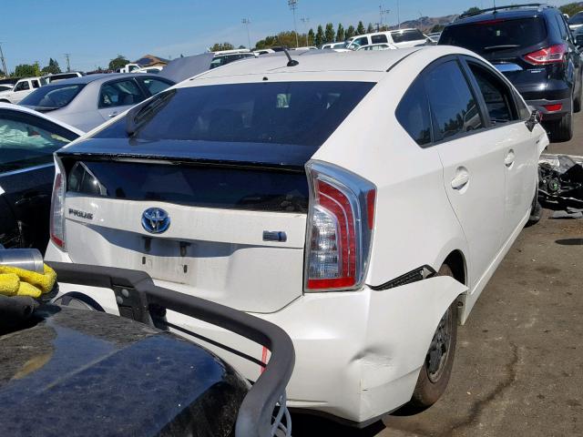 JTDKN3DU3D5675133 - 2013 TOYOTA PRIUS WHITE photo 4