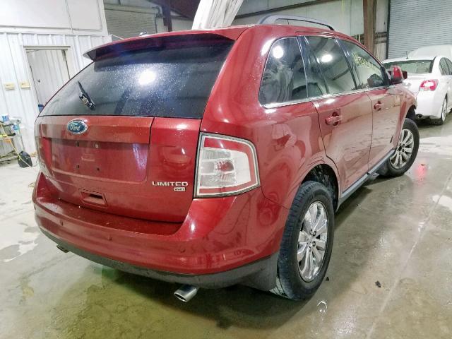 2FMDK49C38BB37763 - 2008 FORD EDGE LIMIT RED photo 4