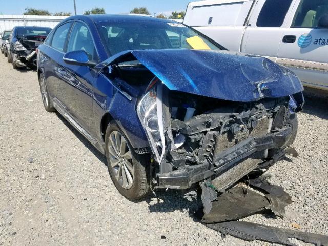 5NPE34AF2GH389812 - 2016 HYUNDAI SONATA SPO BLUE photo 1