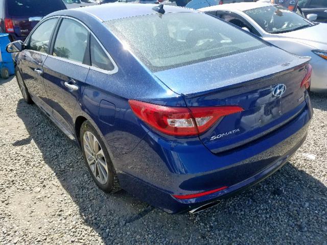 5NPE34AF2GH389812 - 2016 HYUNDAI SONATA SPO BLUE photo 3