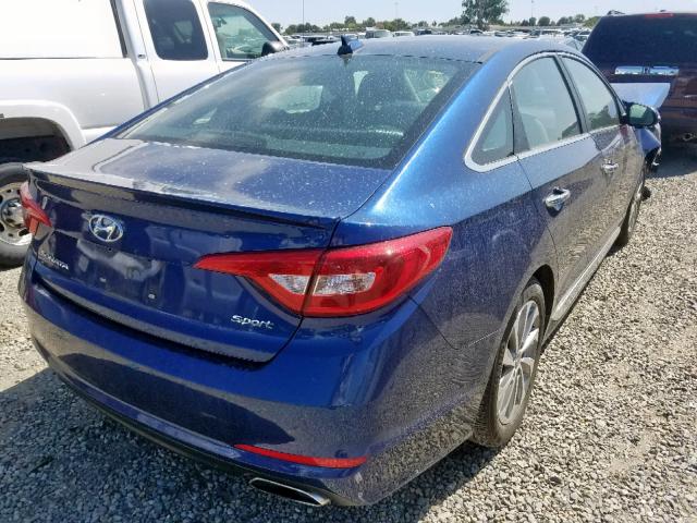 5NPE34AF2GH389812 - 2016 HYUNDAI SONATA SPO BLUE photo 4