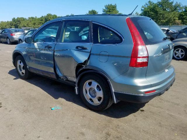 5J6RE4H39BL069716 - 2011 HONDA CR-V LX GREEN photo 3