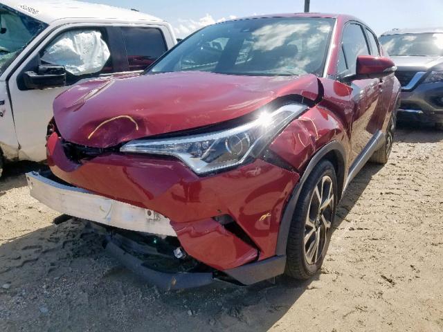 JTNKHMBX3J1003663 - 2018 TOYOTA C-HR XLE MAROON photo 2