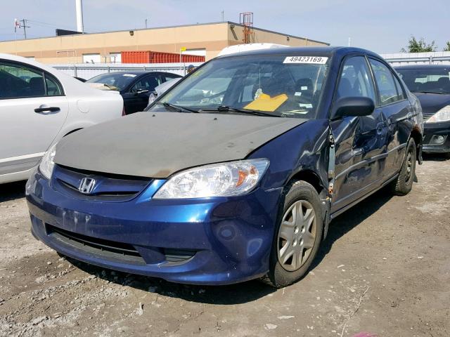 2HGES16454H905109 - 2004 HONDA CIVIC DX BLUE photo 2