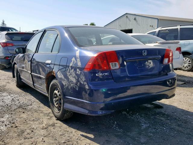 2HGES16454H905109 - 2004 HONDA CIVIC DX BLUE photo 3