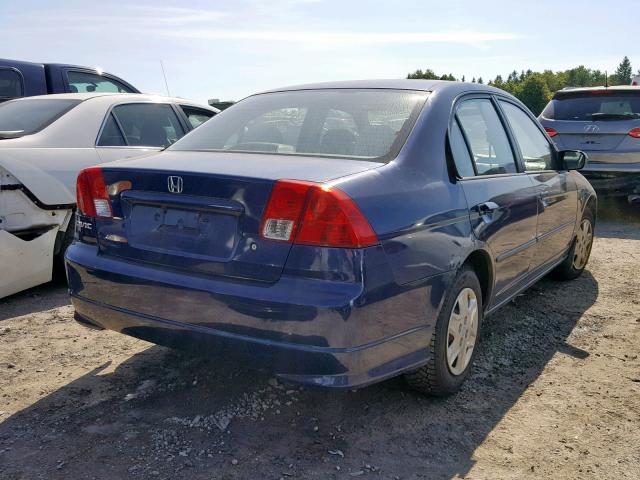 2HGES16454H905109 - 2004 HONDA CIVIC DX BLUE photo 4