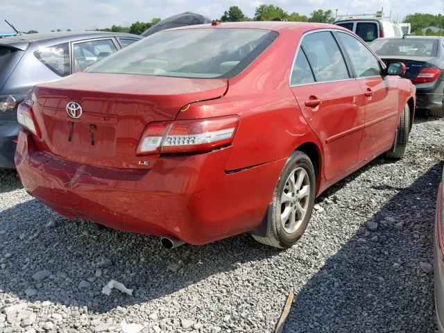 4T4BF3EK2BR093166 - 2011 TOYOTA CAMRY BASE RED photo 4