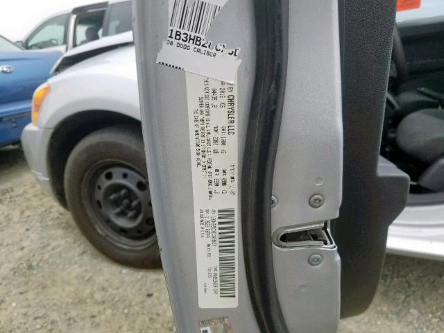 1B3HB28CX8D609691 - 2008 DODGE CALIBER SILVER photo 10