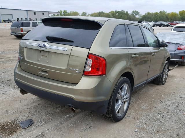 2FMDK4KC9DBB55379 - 2013 FORD EDGE LIMIT GREEN photo 4