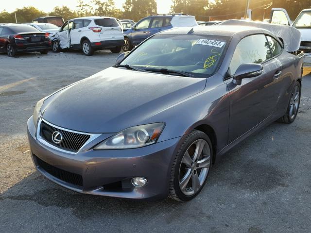 JTHFE2C22C2507395 - 2012 LEXUS IS 350 GRAY photo 2