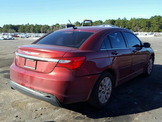 1C3CCBAB1DN636178 - 2013 CHRYSLER 200 LX RED photo 4