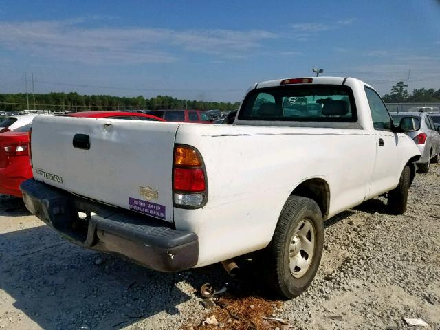 5TBJN321X4S444205 - 2004 TOYOTA TUNDRA WHITE photo 4