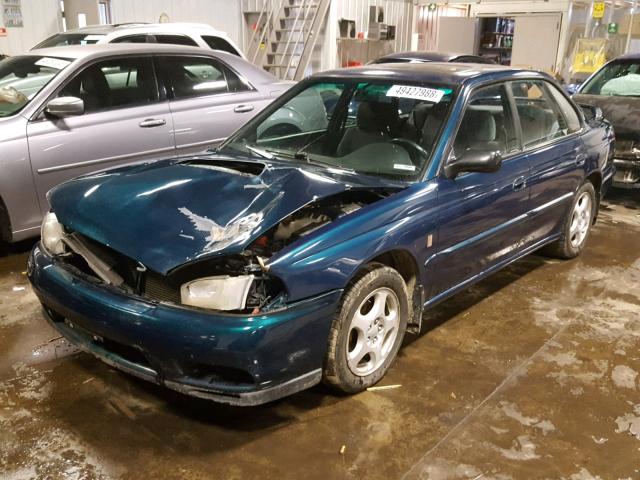 4S3BD4354X7252220 - 1999 SUBARU LEGACY L GREEN photo 2