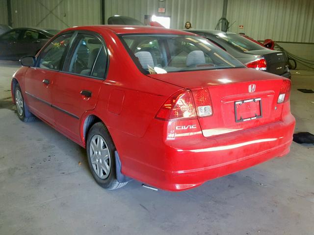 1HGES16355L020162 - 2005 HONDA CIVIC DX V RED photo 3