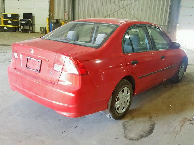 1HGES16355L020162 - 2005 HONDA CIVIC DX V RED photo 4