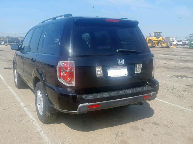 5FNYF28258B017909 - 2008 HONDA PILOT VP BLACK photo 3