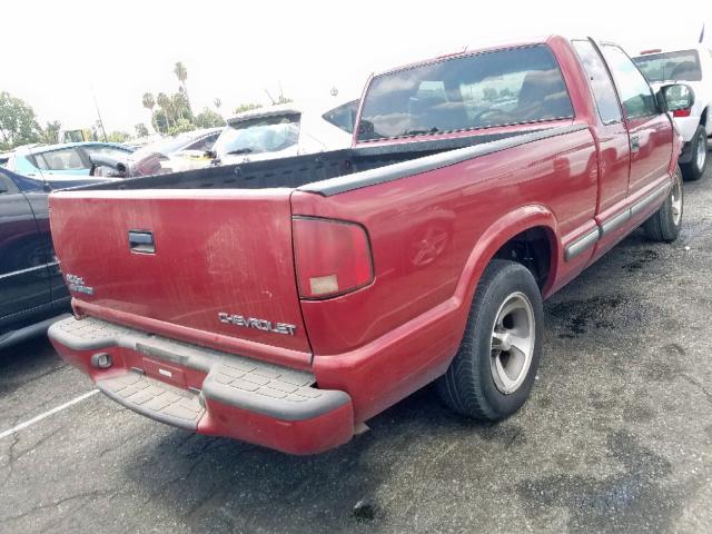1GCCS19W918128809 - 2001 CHEVROLET S TRUCK S1 RED photo 4