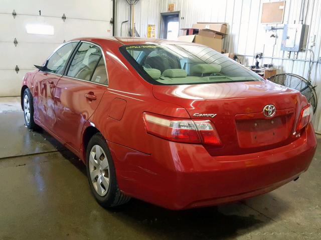 4T1BE46K98U260522 - 2008 TOYOTA CAMRY CE RED photo 3