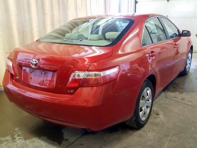 4T1BE46K98U260522 - 2008 TOYOTA CAMRY CE RED photo 4